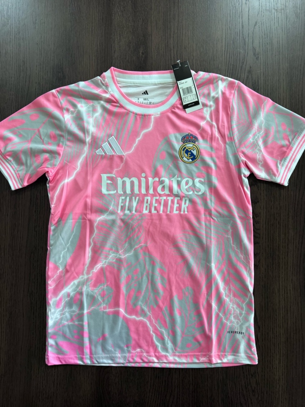 NWT Madrid Men’s Small Back-Cupples Pink Jersey by adidas
